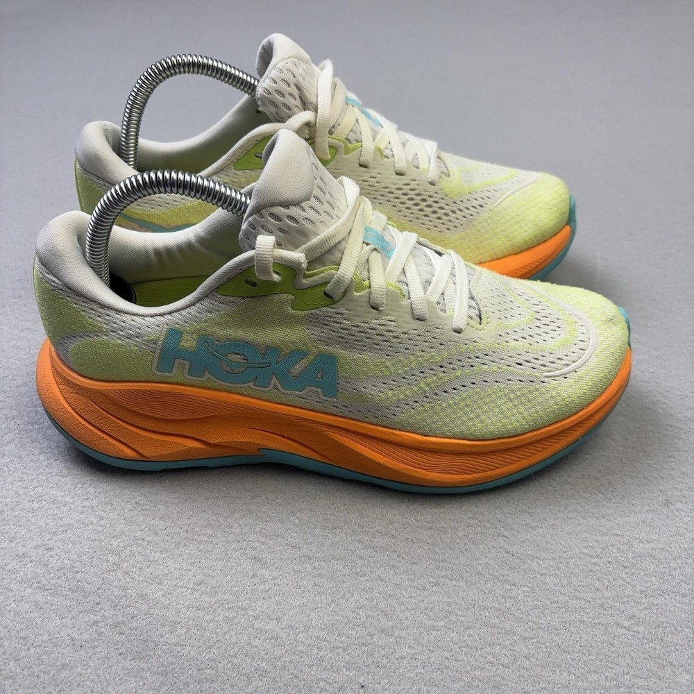 Hoka One One Rincon 4 Shoes Womens Size 8 Yellow Orange Running Sneakers Mesh